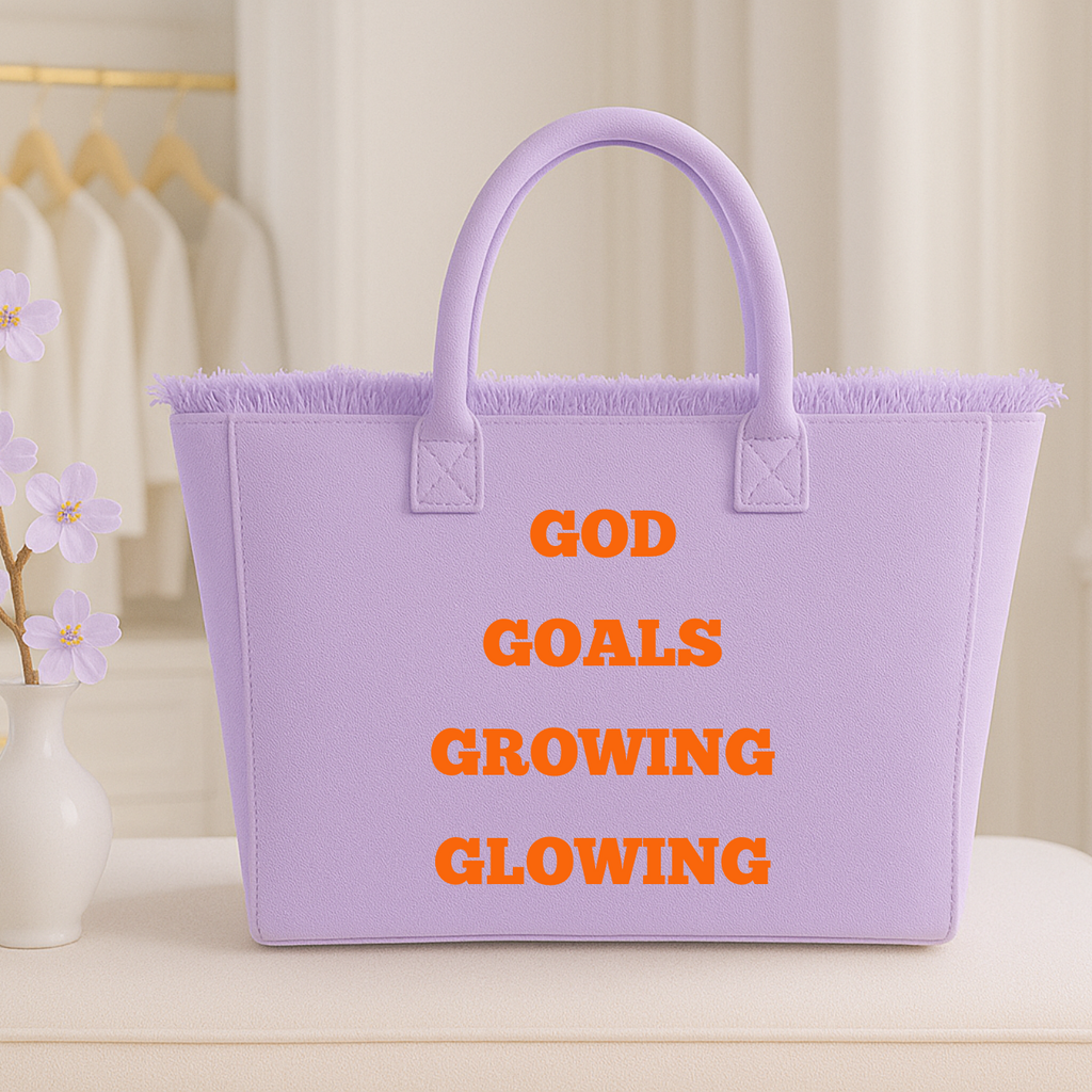 The Statement Canvas Tote – "Goals" (Purple, Wording Color Customizable)