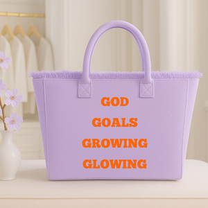 The Statement Canvas Tote – "Goals" (Purple, Wording Color Customizable)