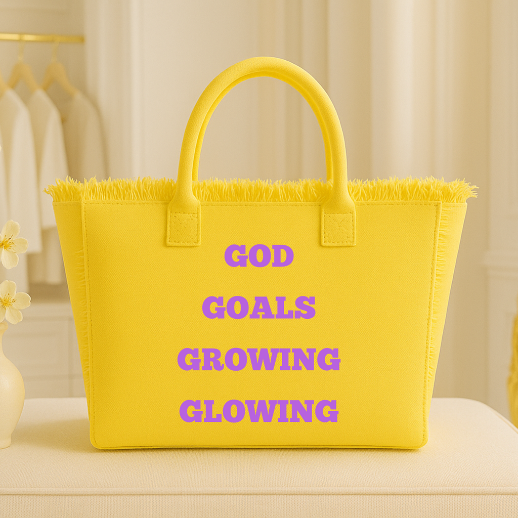 The Statement Canvas Tote – "Goals" (Yellow, Wording Color Customizable)