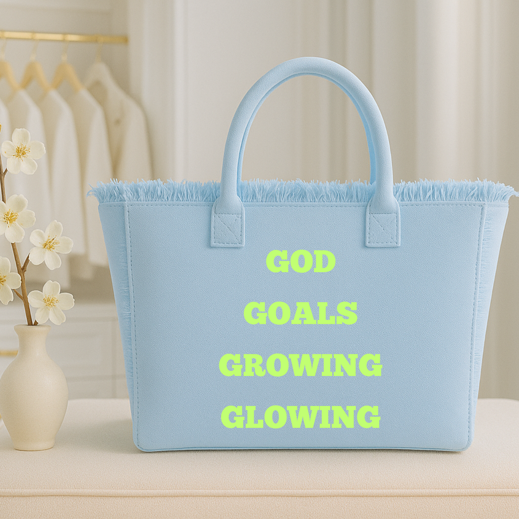 The Statement Canvas Tote – "Goals" (Blue, Wording Color Customizable)