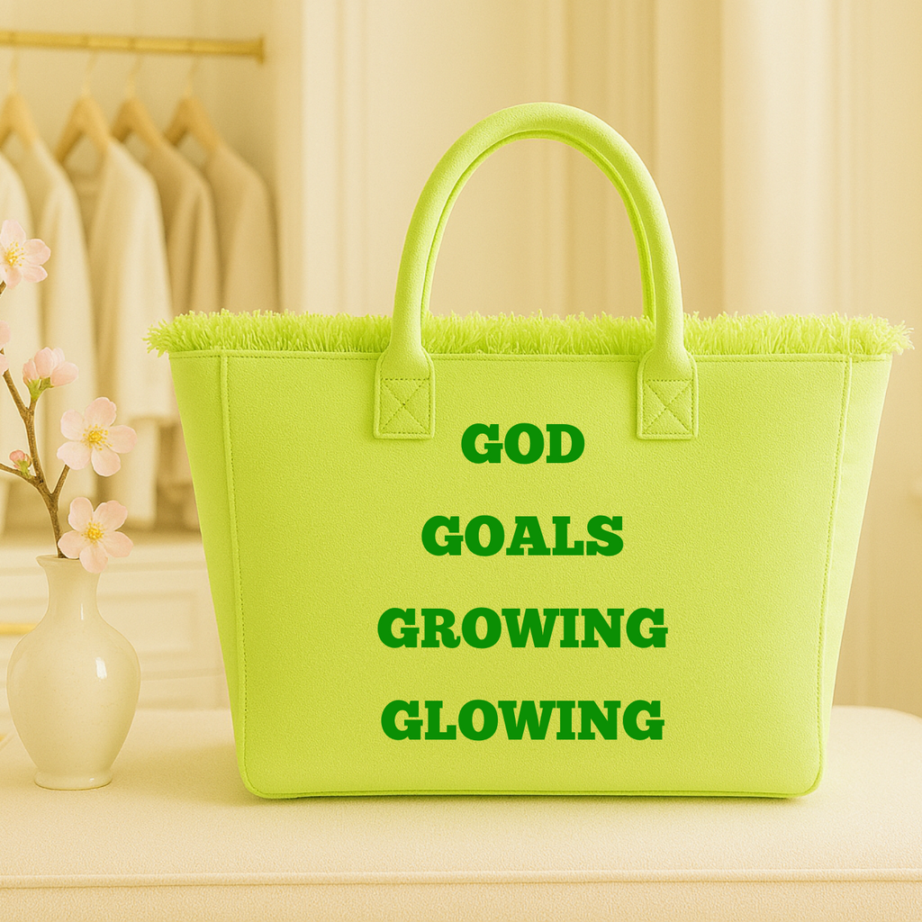 The Statement Canvas Tote – "Goals" (Green, Wording Color Customizable)