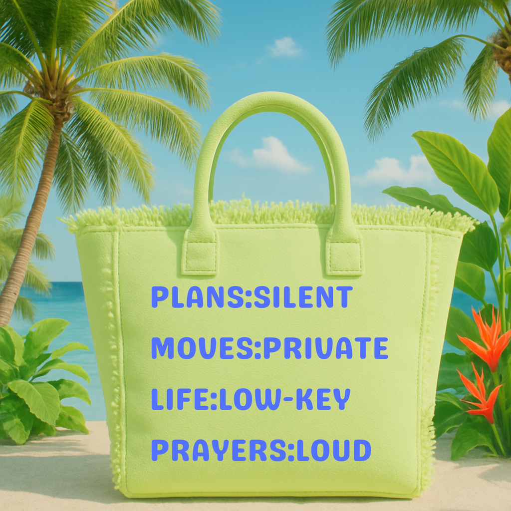 The Statement Canvas Tote – "Plans " (Green, Wording Color Customizable)