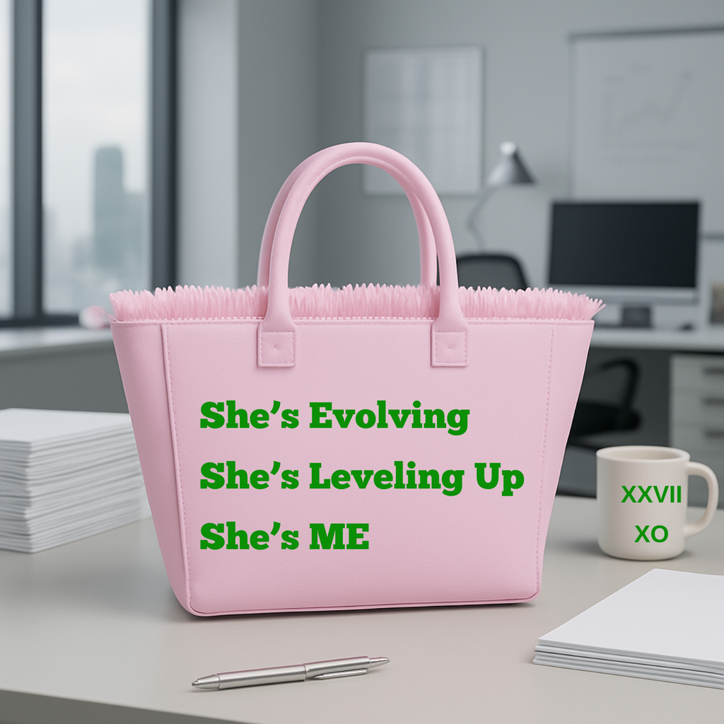 The Statement Canvas Tote – "Level Up" (Pink, Wording Color Customizable)
