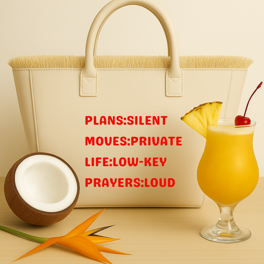 The Statement Canvas Tote – "Plans" (Beige, Wording Color Customizable)