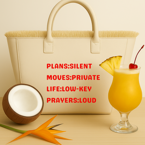 The Statement Canvas Tote – "Plans" (Beige, Wording Color Customizable)