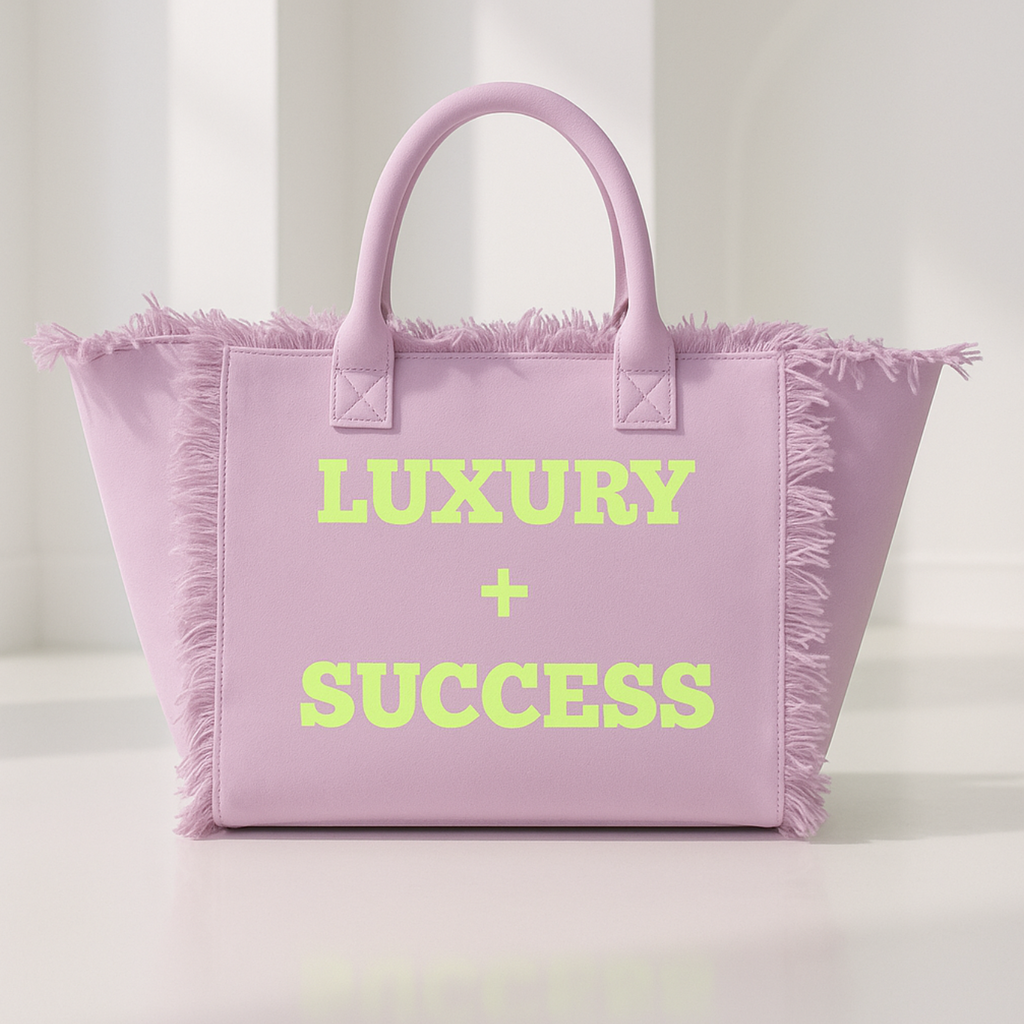The Statement Canvas Tote – "Luxury " (Purple-Wording Color Customizable)