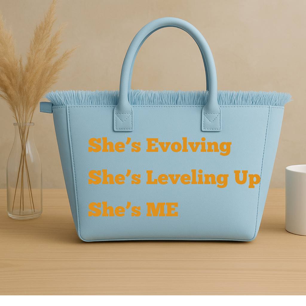 The Statement Canvas Tote – "Level Up" (Blue, Wording Color Customizable)