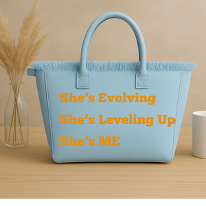 The Statement Canvas Tote – "Level Up" (Blue, Wording Color Customizable)