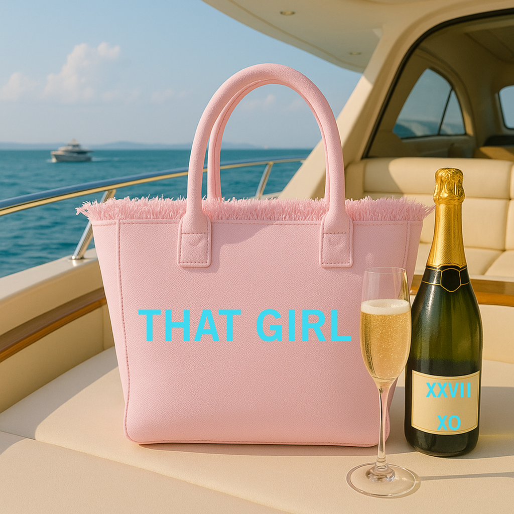 The Statement Canvas Tote – "That Girl " (Pink-Wording Color Customizable)