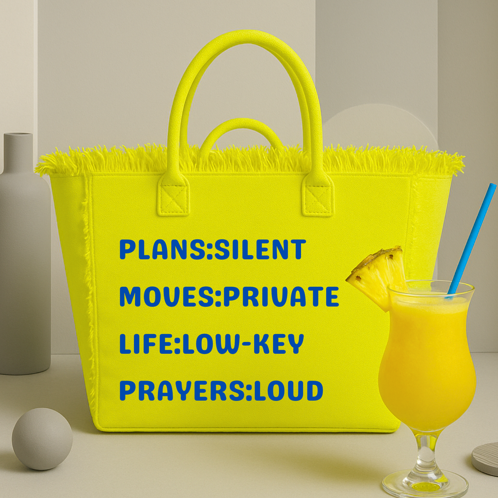 The Statement Canvas Tote – "Plans " (Yellow, Wording Color Customizable)