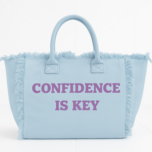 The Statement Canvas Tote – "Confidence " (Blue-Wording Color Customizable)