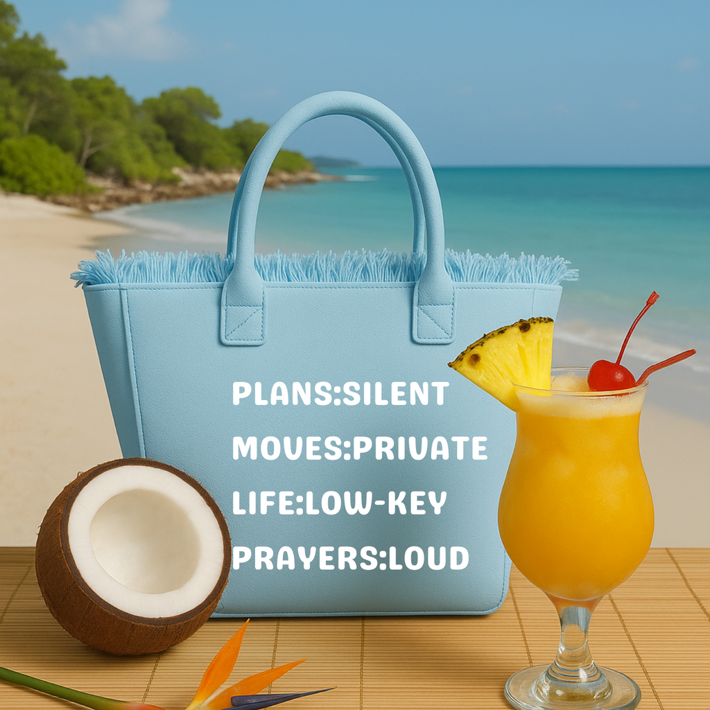 The Statement Canvas Tote – "Plans" (Blue, Wording Color Customizable)