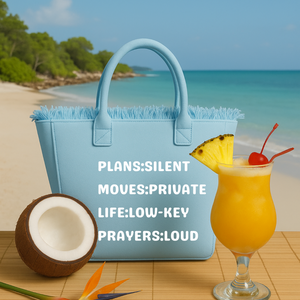 The Statement Canvas Tote – "Plans" (Blue, Wording Color Customizable)