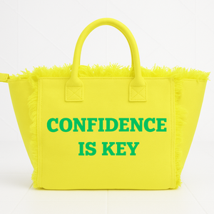The Statement Canvas Tote – "Confidence " (Yellow-Wording Color Customizable)