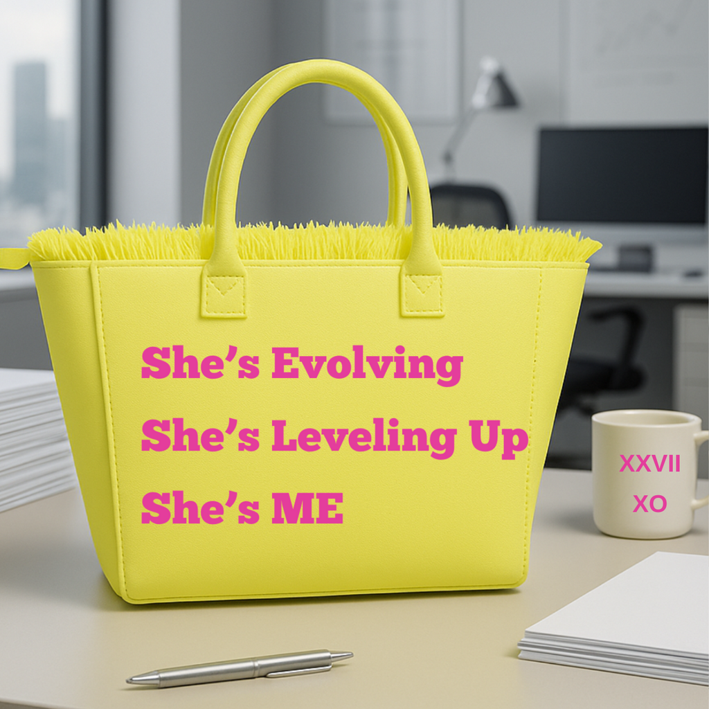 The Statement Canvas Tote – "Level Up" (Yellow, Wording Color Customizable)