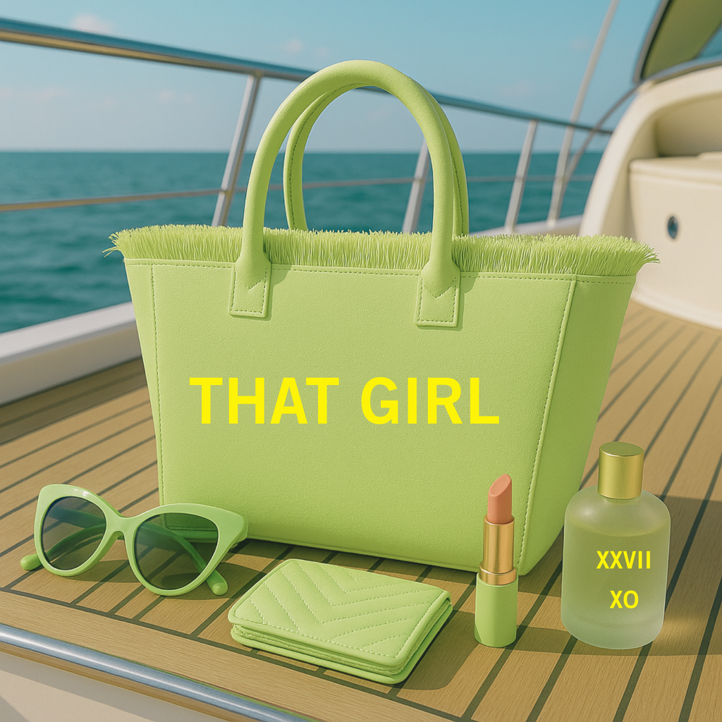 The Statement Canvas Tote – "That Girl " (Green-Wording Color Customizable)